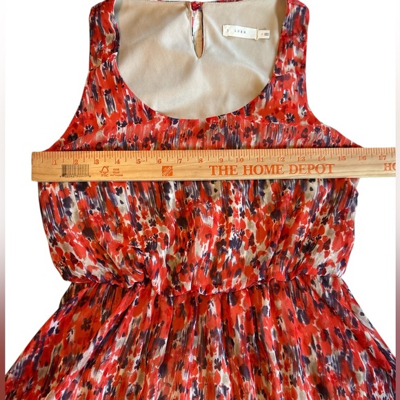 Lush Tank Dress Orange, Red, Purple White Abstract Pattern Fully Lined Sz Small. - Picture 10 of 11